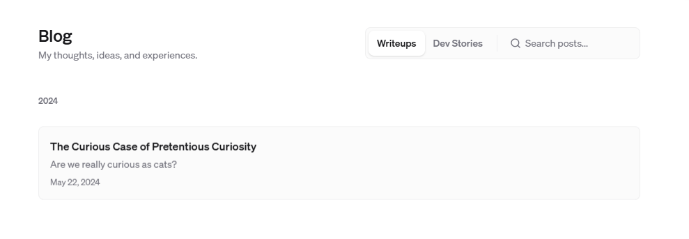Current blog design with rectangular tabs and cards
